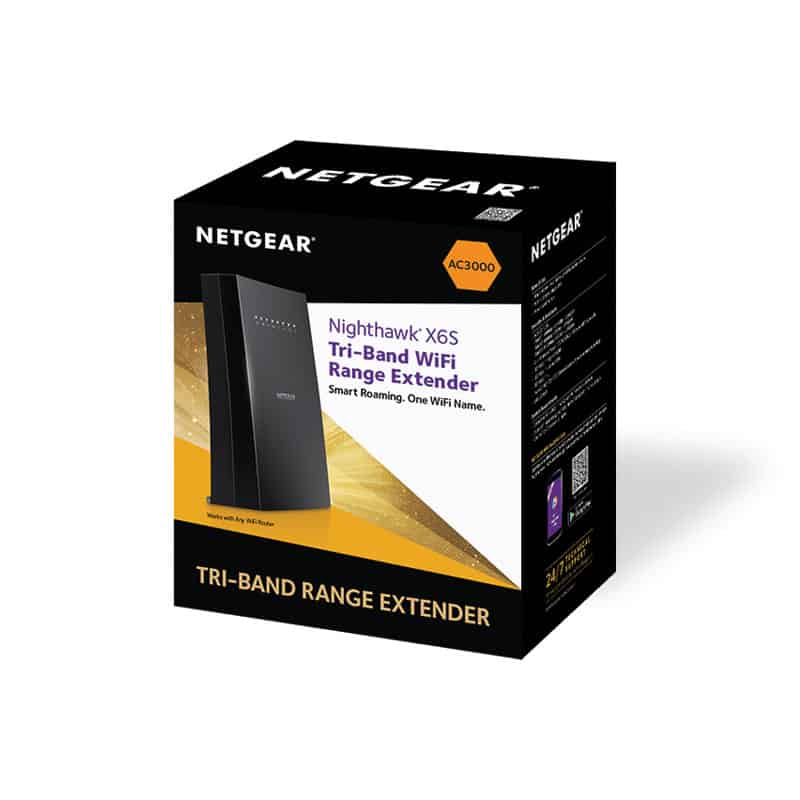 NETGEAR EX8000 Ripetitore WiFi Mesh AC3000 – Tri-Band, 4 Porte Gigabit, Copertura 180 M², Per Fibra E ADSL